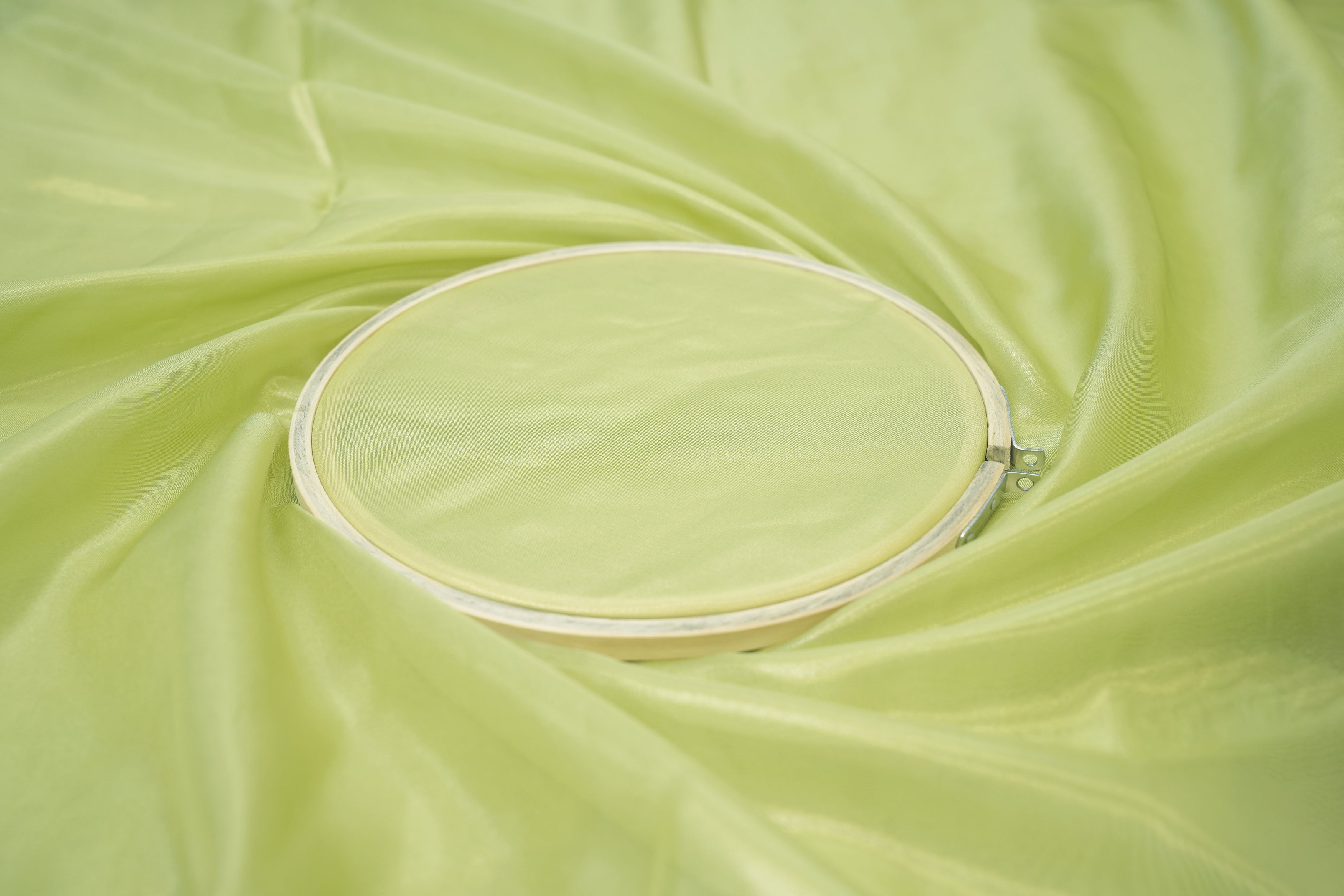 Sea green light coloured glass oraganza fabric