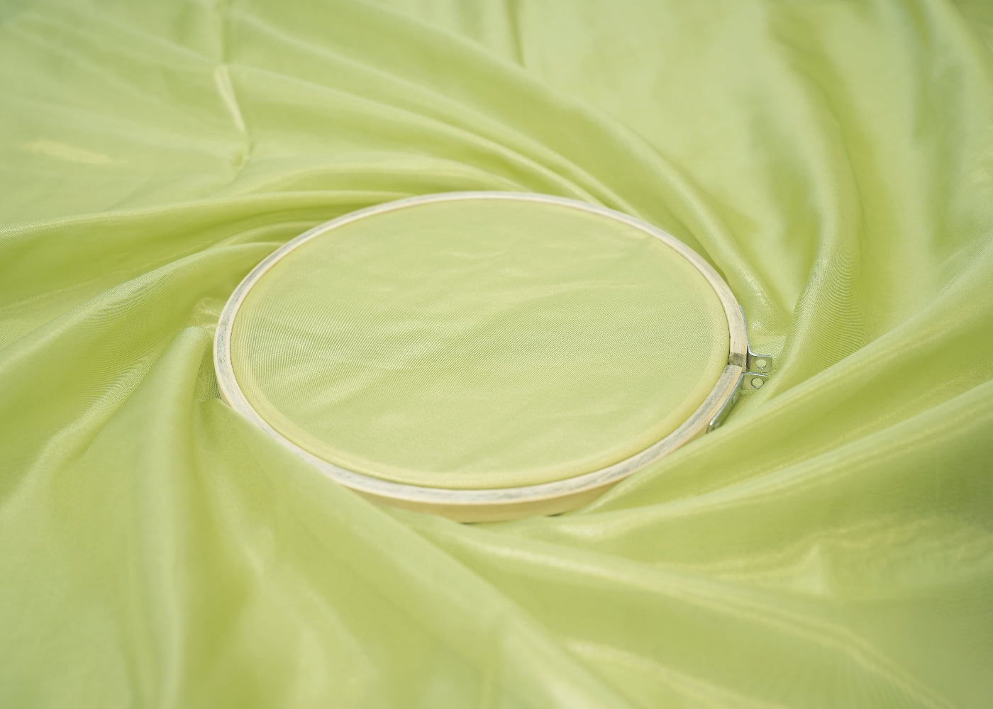 Sea green light coloured glass oraganza fabric