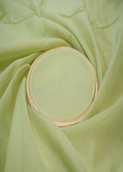Pista Green Coloured Glass Organza Fabric 7447(6)