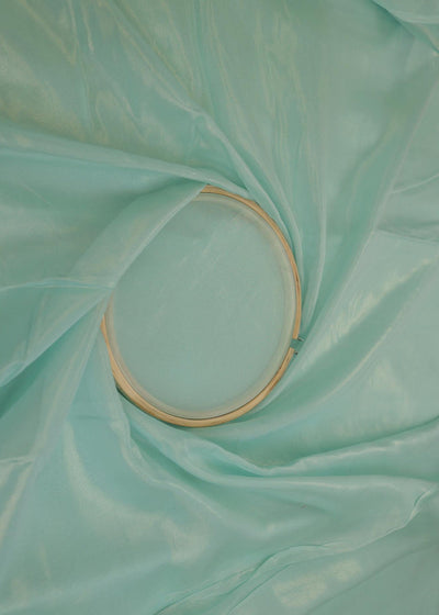 Light Firozi Coloured Glass Organza Fabric 7447(8)