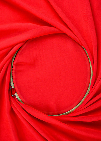 Light Red Coloured Georgette Fabric 7942(101)