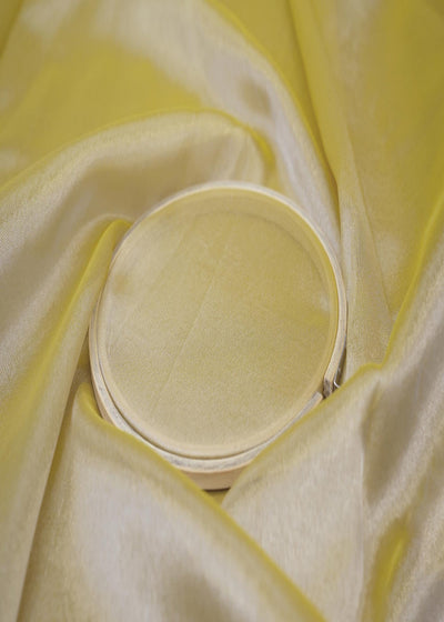 Lemon Coloured Tissue Fabric With Silver Shimmer | 8527(15)