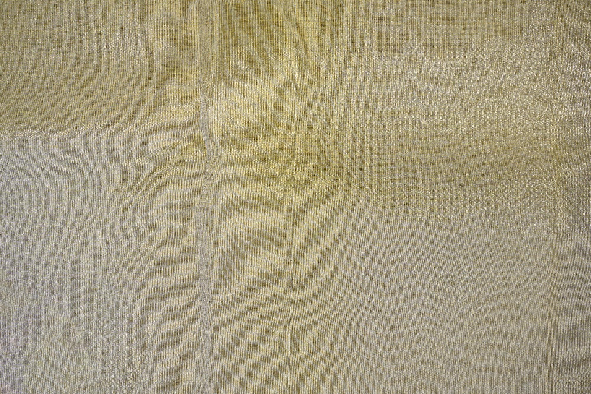 Lemon coloured tissue fabric with silver shimmer