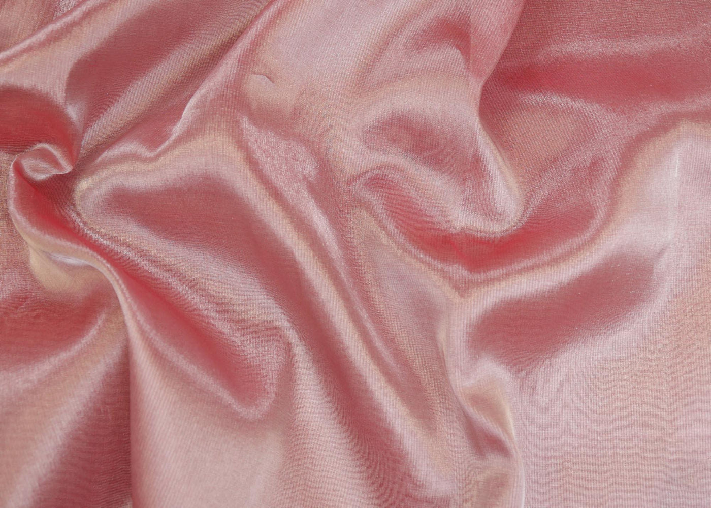 Gajjari coloured tissue fabric with silver shimmer