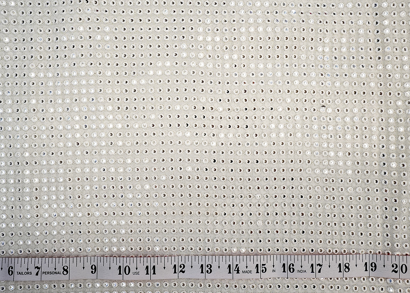 Dyeable Georgette Fabric with Allover Faux Mirror Work 9194