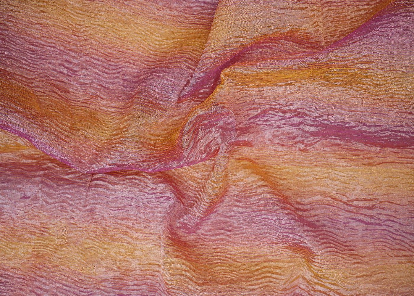 Pink & yellow crushed tissue with shimmer