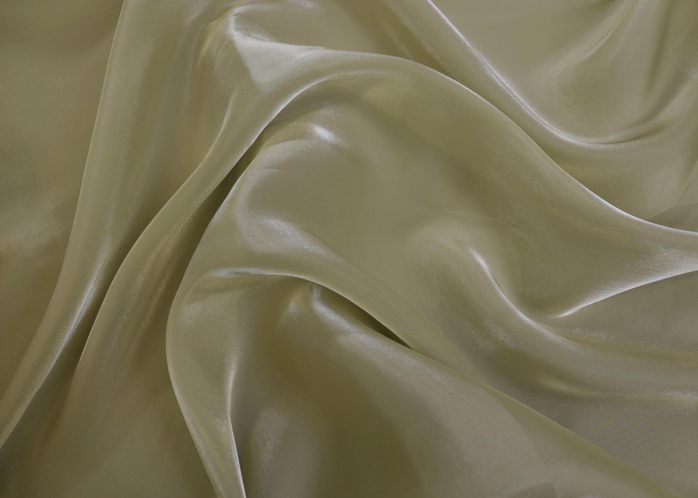 Pearl green coloured Organza Satin plain fabric