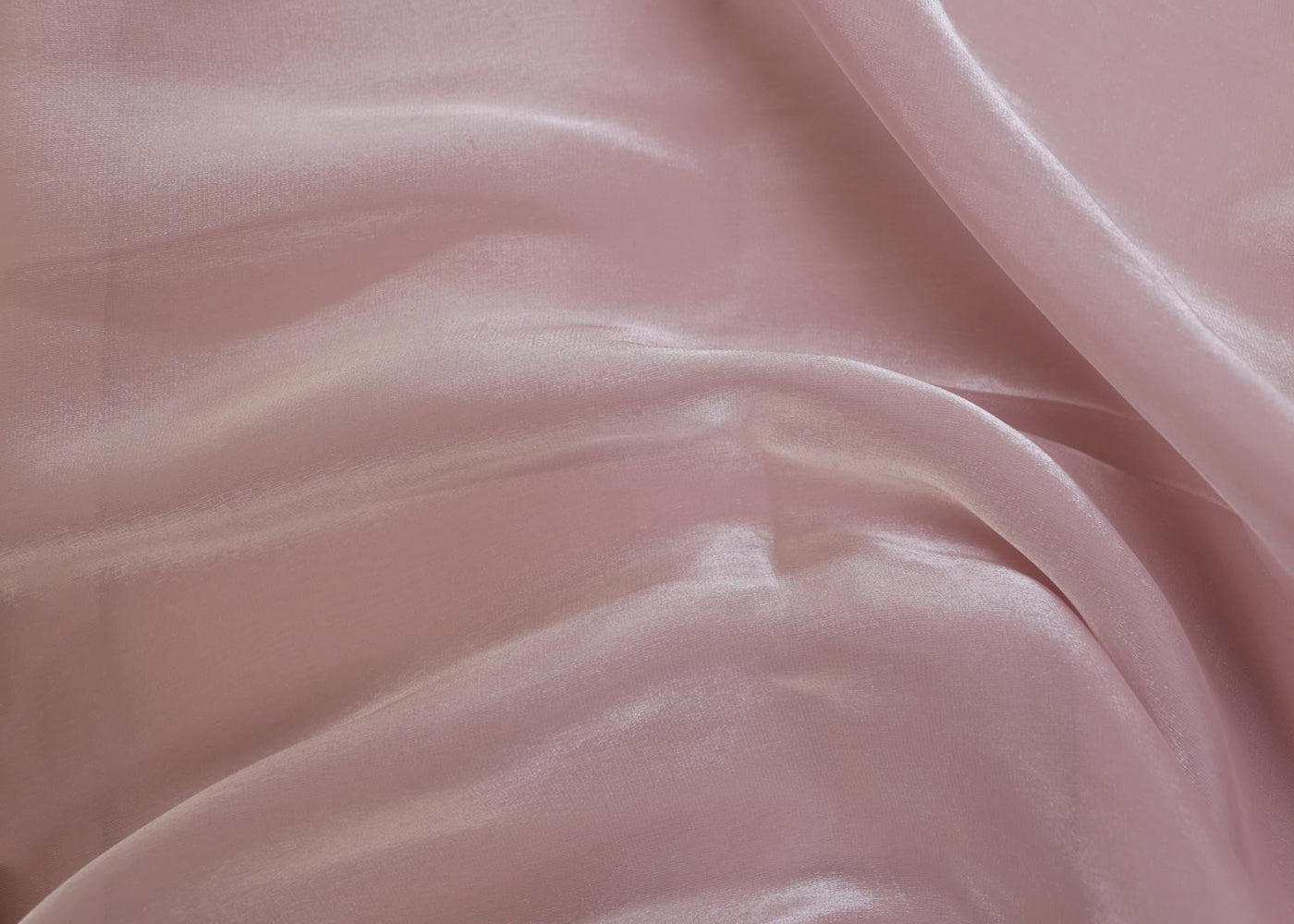 Pearl pink coloured Organza Satin plain fabric