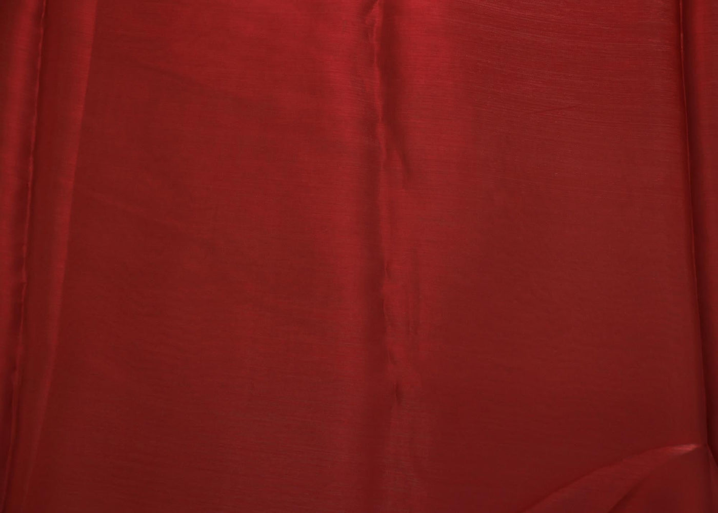 Maroon coloured Organza Satin plain fabric