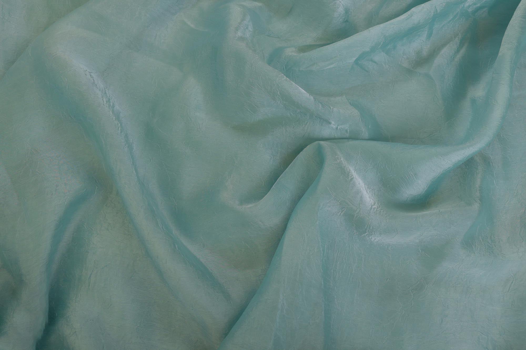 Powder blue coloured silk crushed texture fabric