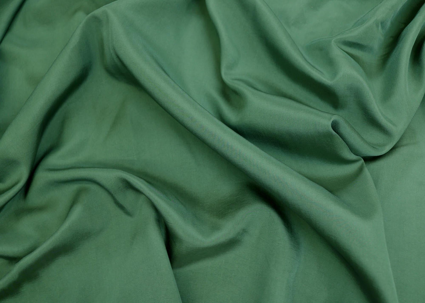 Emerald green coloured habutai silk fabric