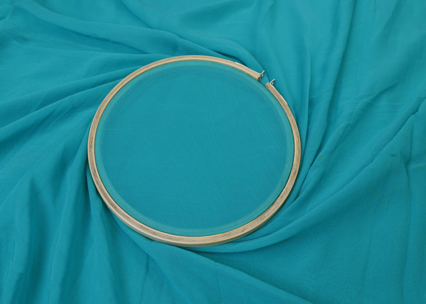 Light rama green plain georgette fabric- Paras Gallery Fabrics