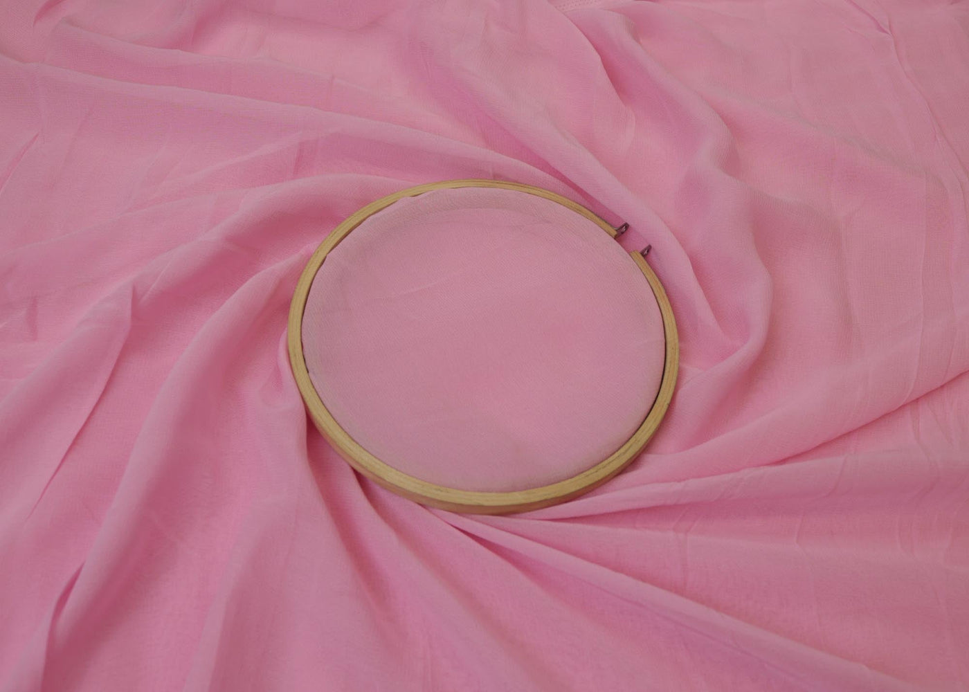 Pink plain georgette fabric- Paras Gallery Fabrics