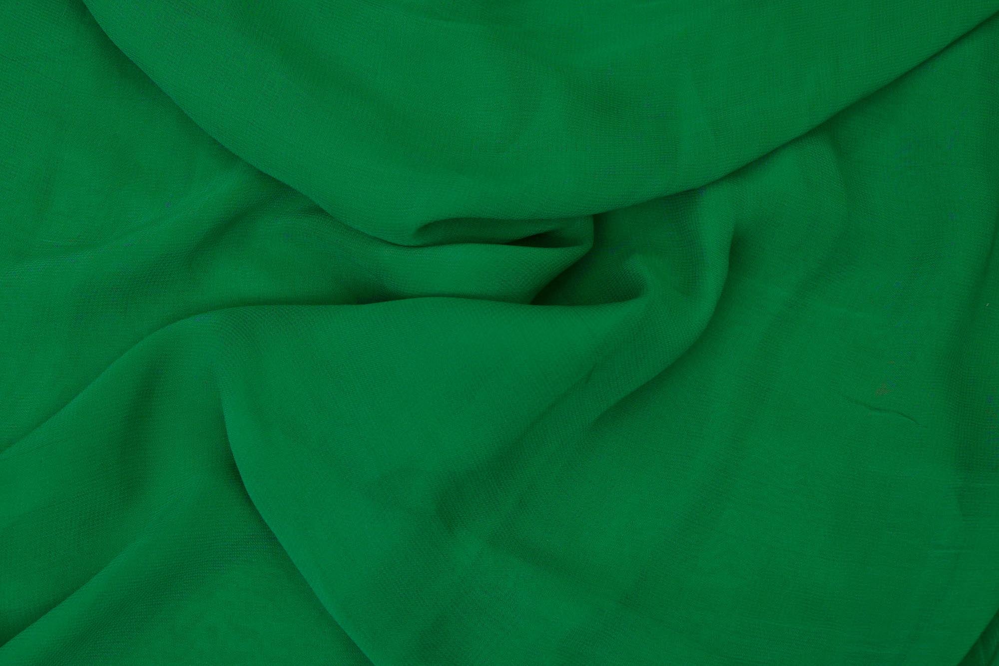 Green plain georgette fabric