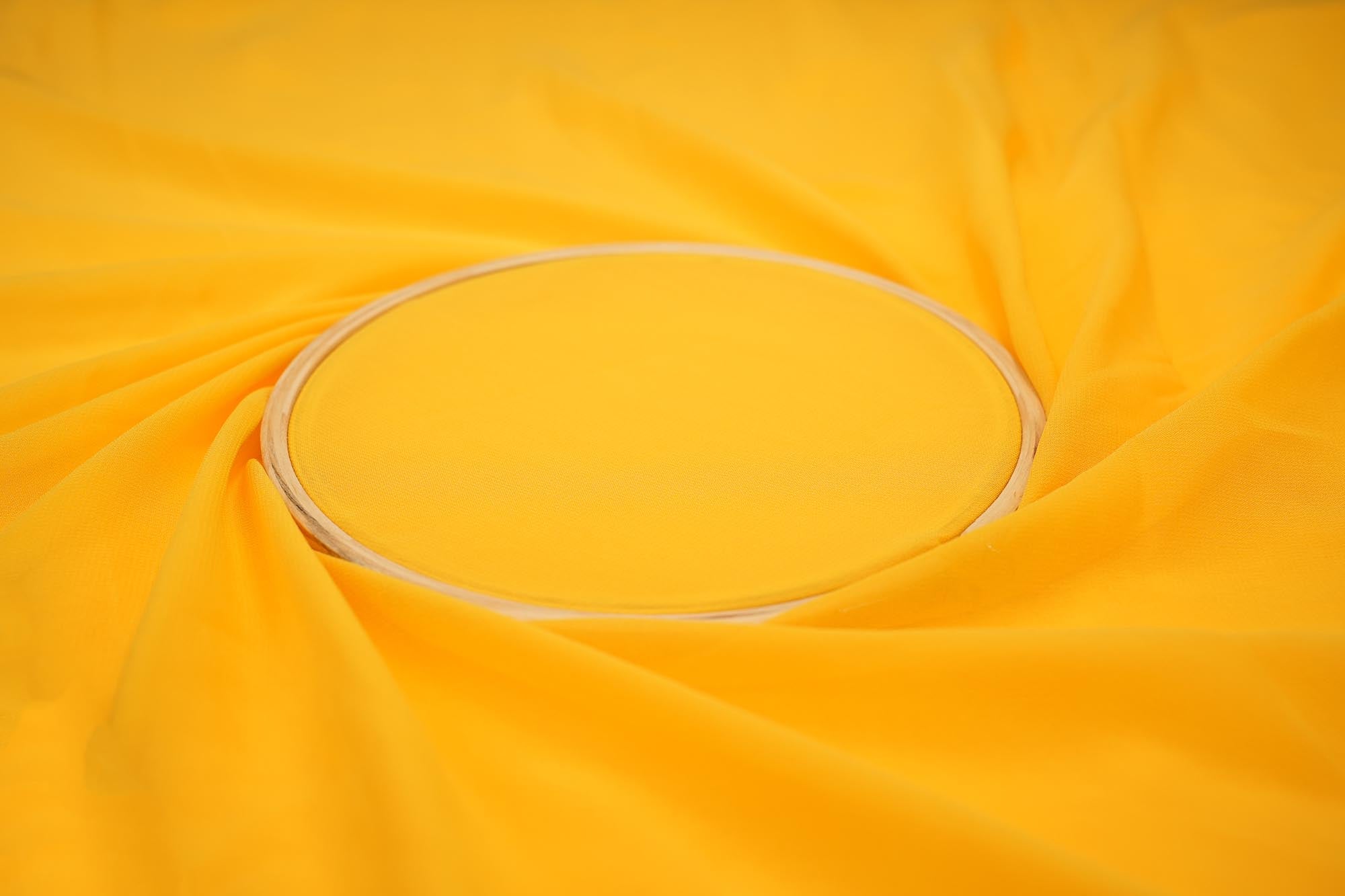 Bright yellow plain georgette fabric