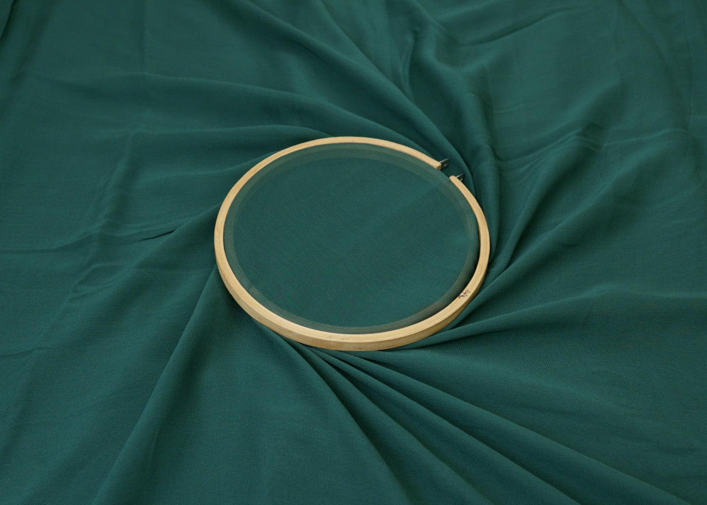 Rama green plain georgette fabric- Paras Gallery Fabrics