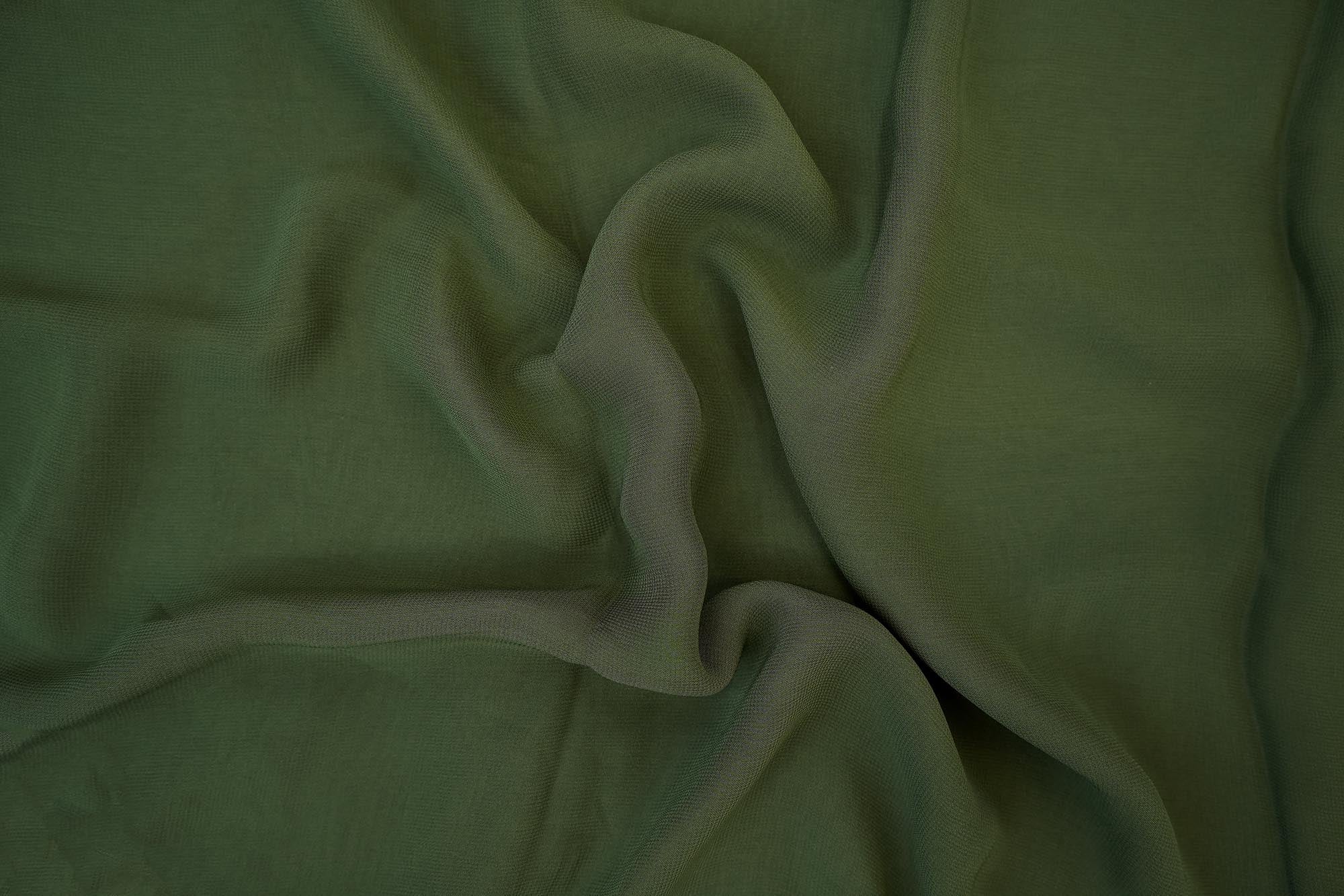 Hunter green plain georgette fabric
