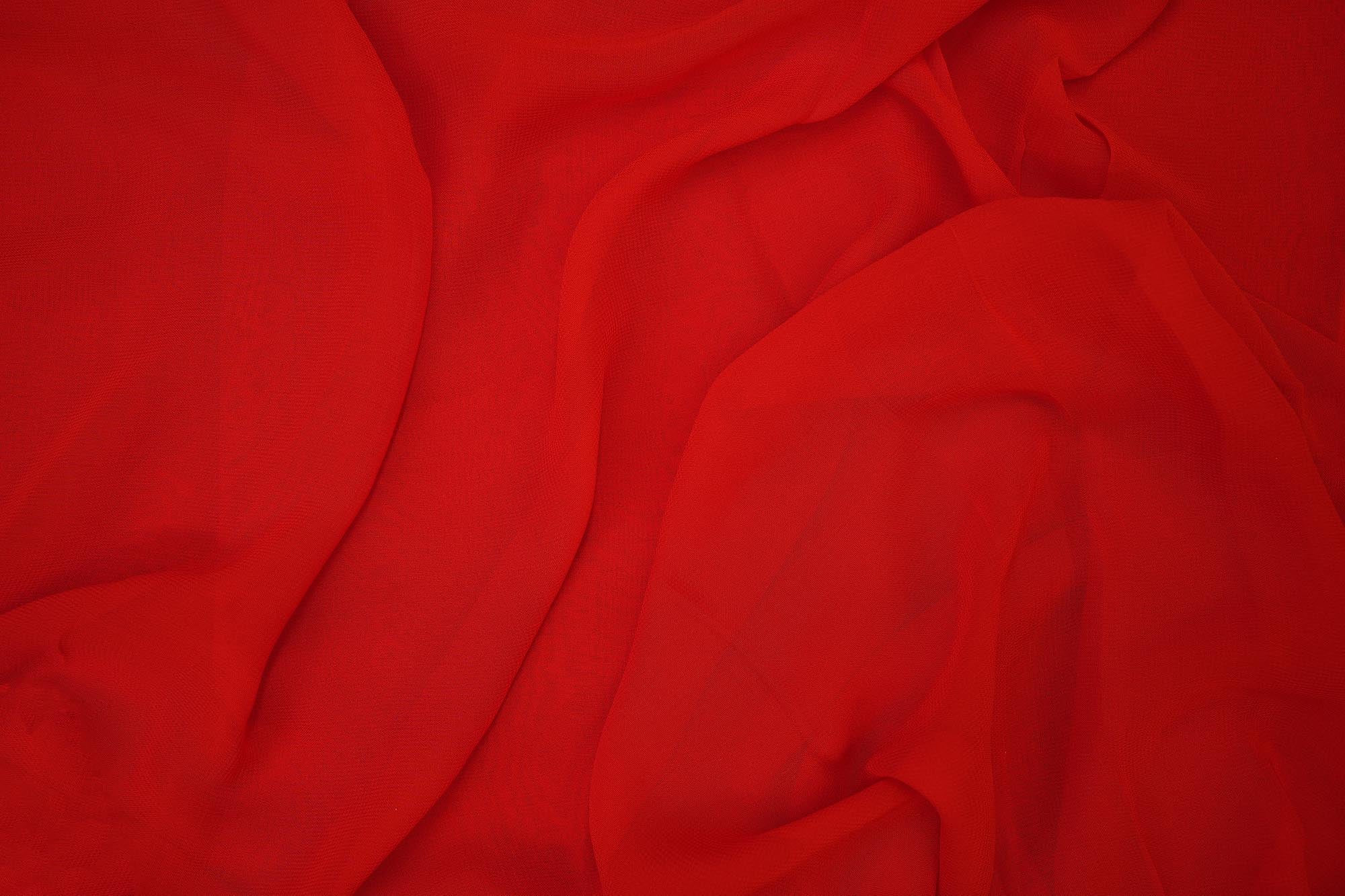 Red plain georgette fabric