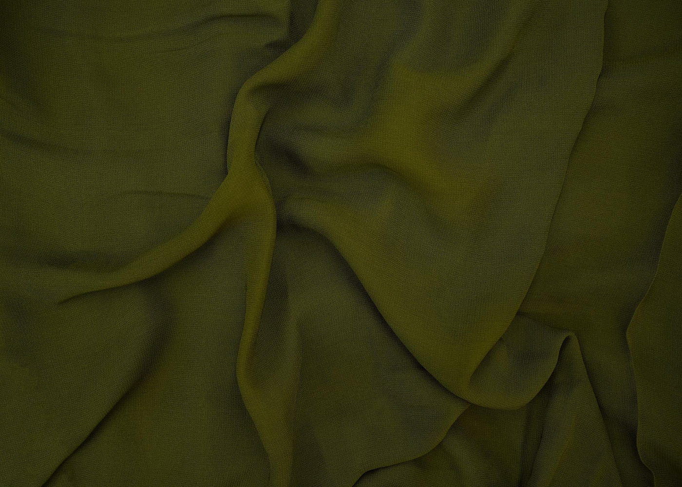 Henna green plain georgette fabric