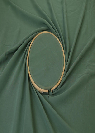 Greyish Green Plain Georgette Fabric 9293(6)