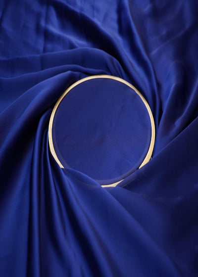 Oxford blue coloured georgette satin fabric 9294(11)