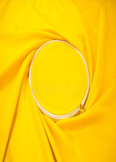 Citrine yellow coloured georgette satin fabric 9294(21)
