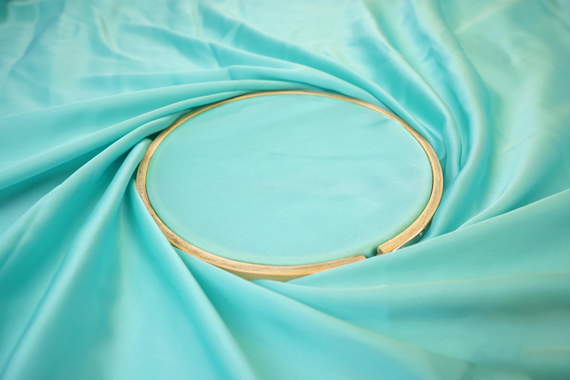 Aqua Green coloured georgette satin