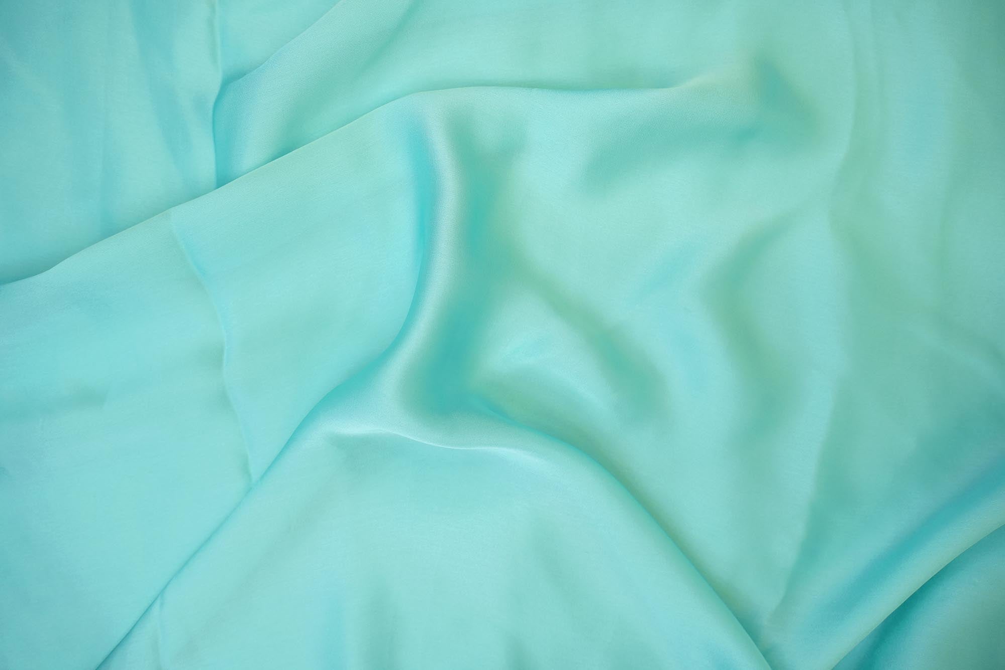 Aqua Green coloured georgette satin