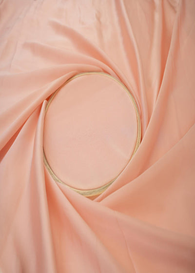 Peach Coloured Georgette Satin Fabric 9294(7)