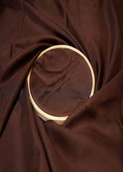 Dark Brown Coloured Upada Silk Fabric 9316(14)