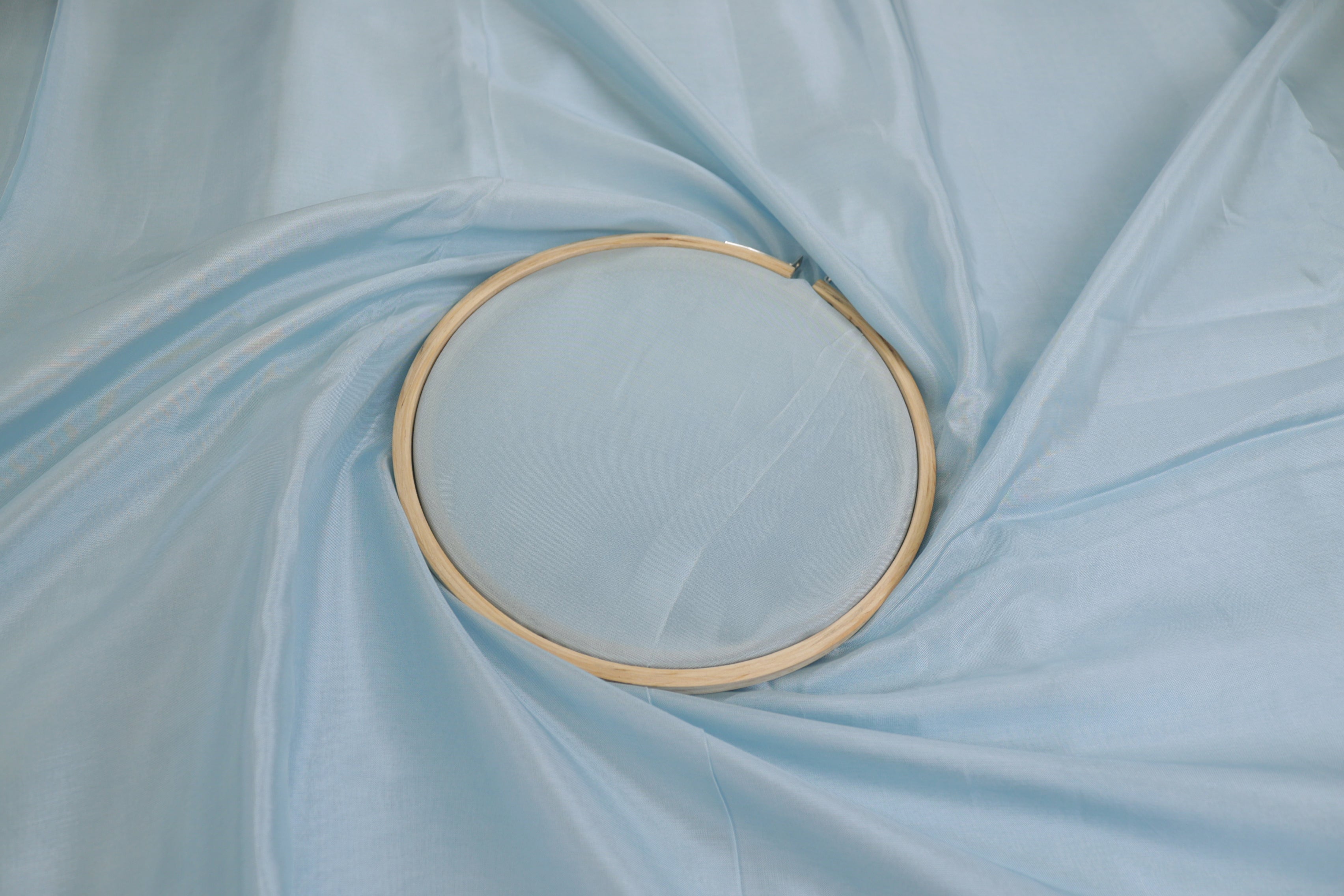 Sky Blue coloured upada silk fabric - Paras Gallery Fabrics