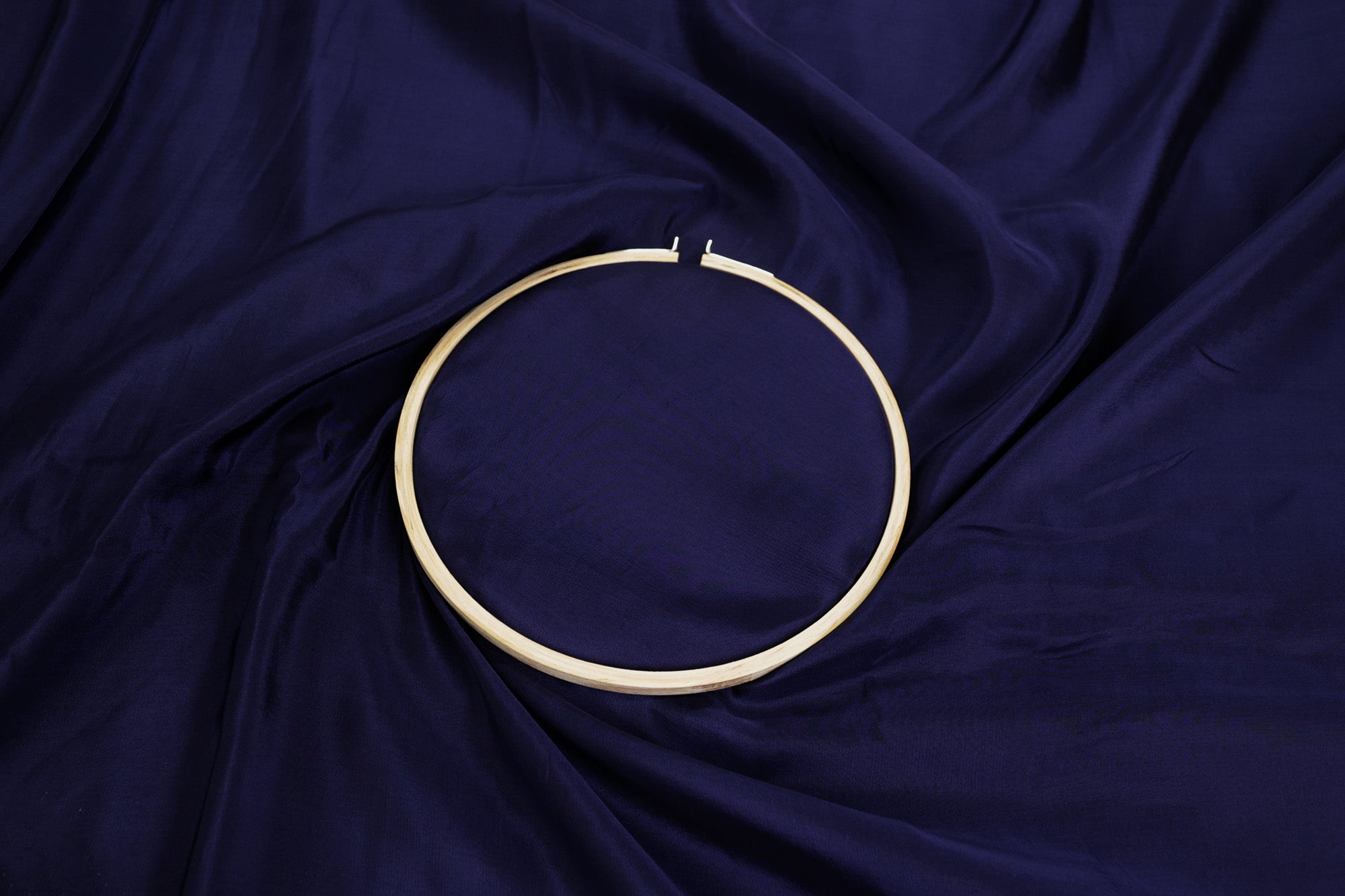 Dark Navy Blue coloured upada silk fabric - Paras Gallery Fabrics