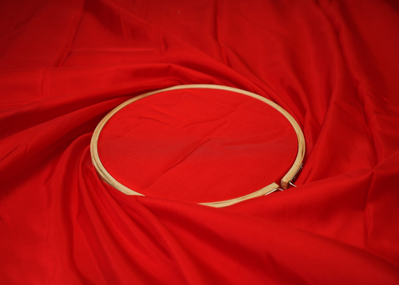 Red coloured upada silk fabric - Paras Gallery Fabrics