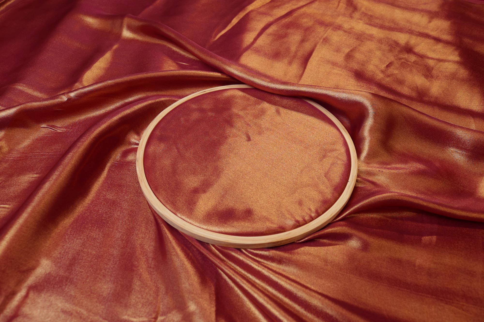 Glossy wine coloured shimmer georgette - Paras Gallery Fabrics