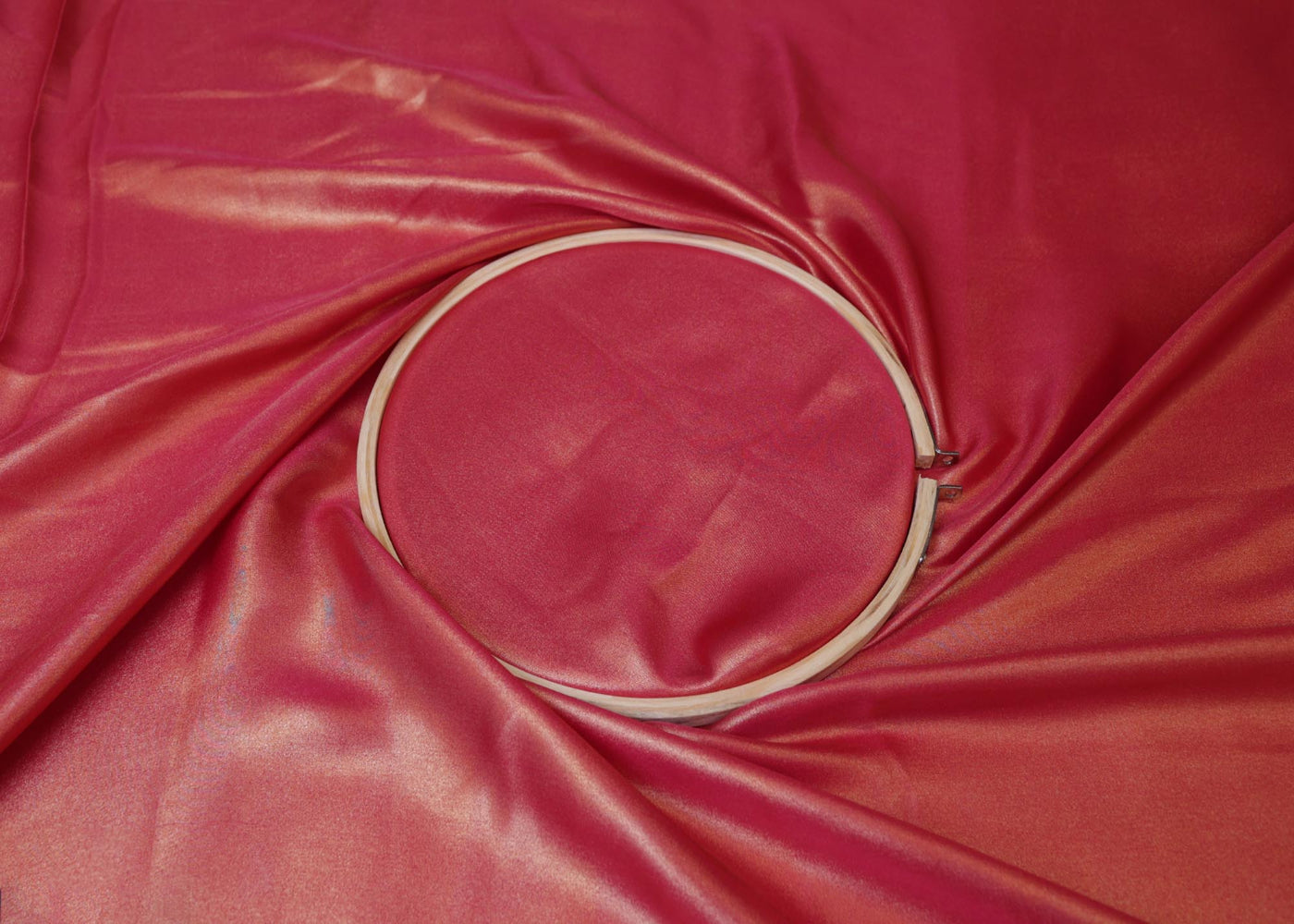 Crimsome Pink coloured shimmer georgette - Paras Gallery Fabrics