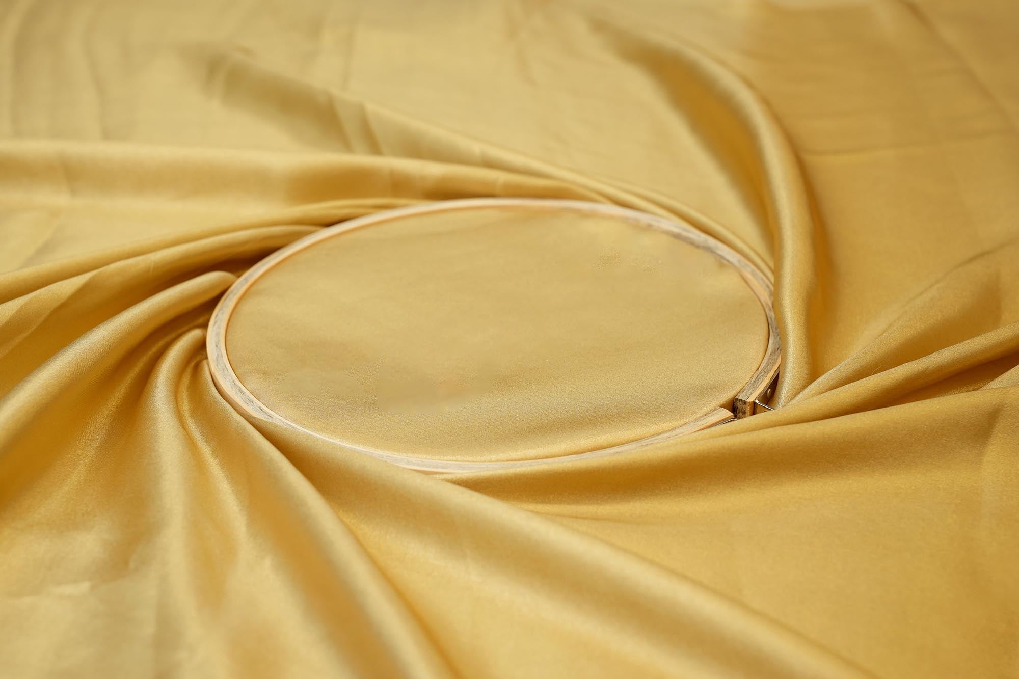 Golden coloured shimmer georgette - Paras Gallery Fabrics