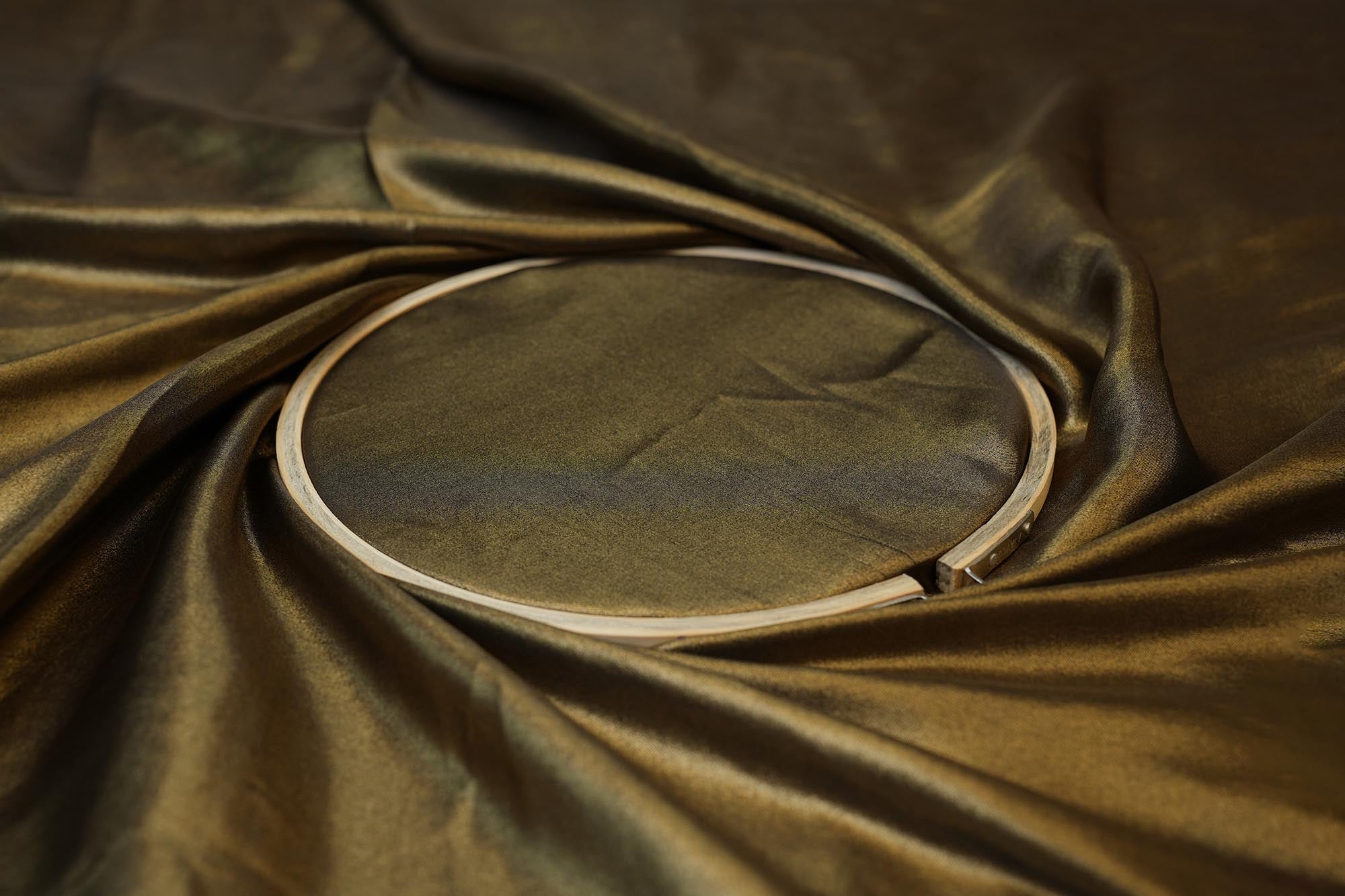 Dark brown coloured shimmer georgette - Paras Gallery Fabrics