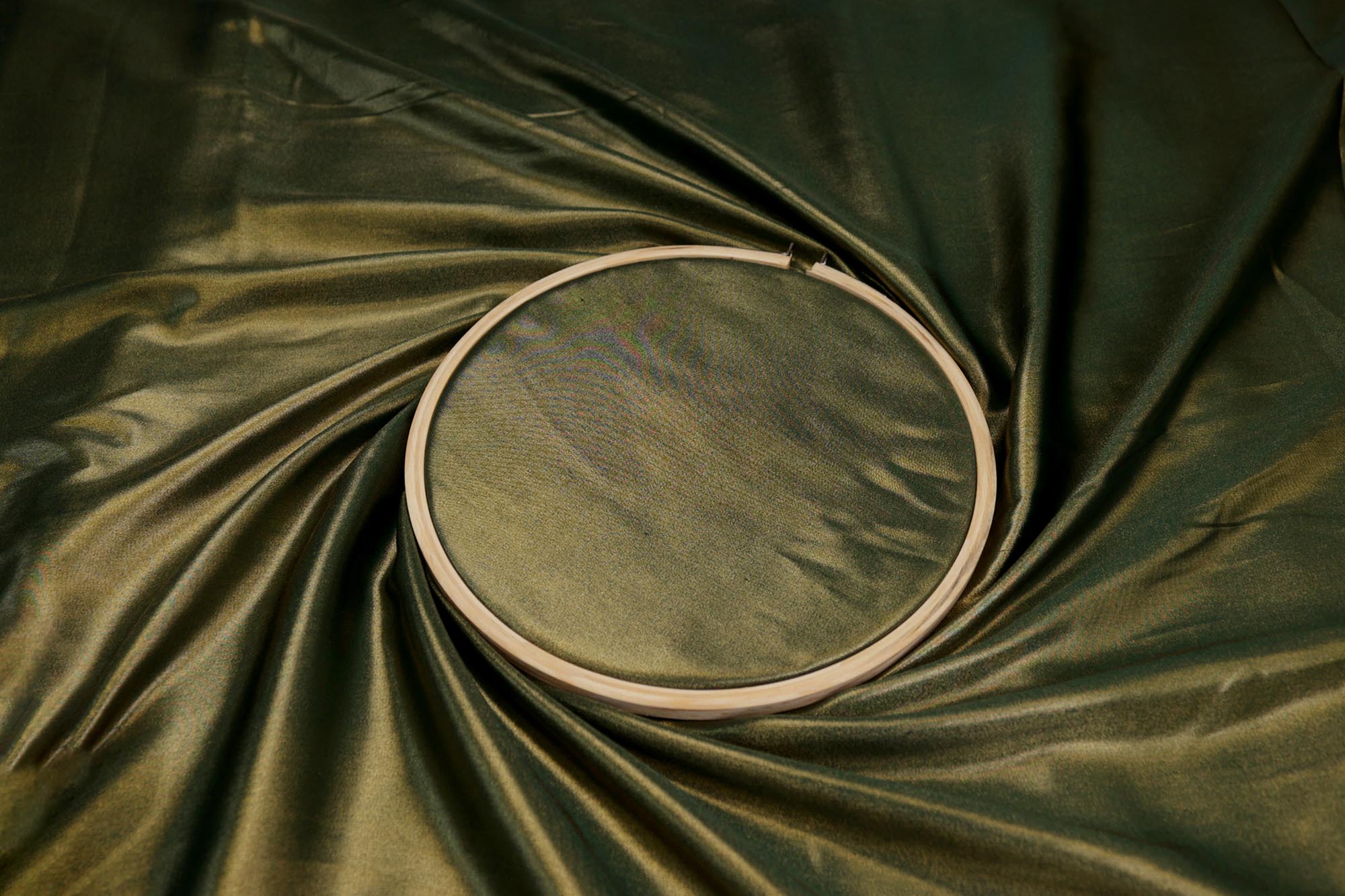 Crocodile green coloured shimmer georgette - Paras Gallery Fabrics