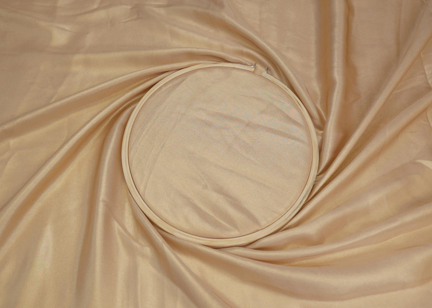 Beige gold coloured shimmer georgette - Paras Gallery Fabrics