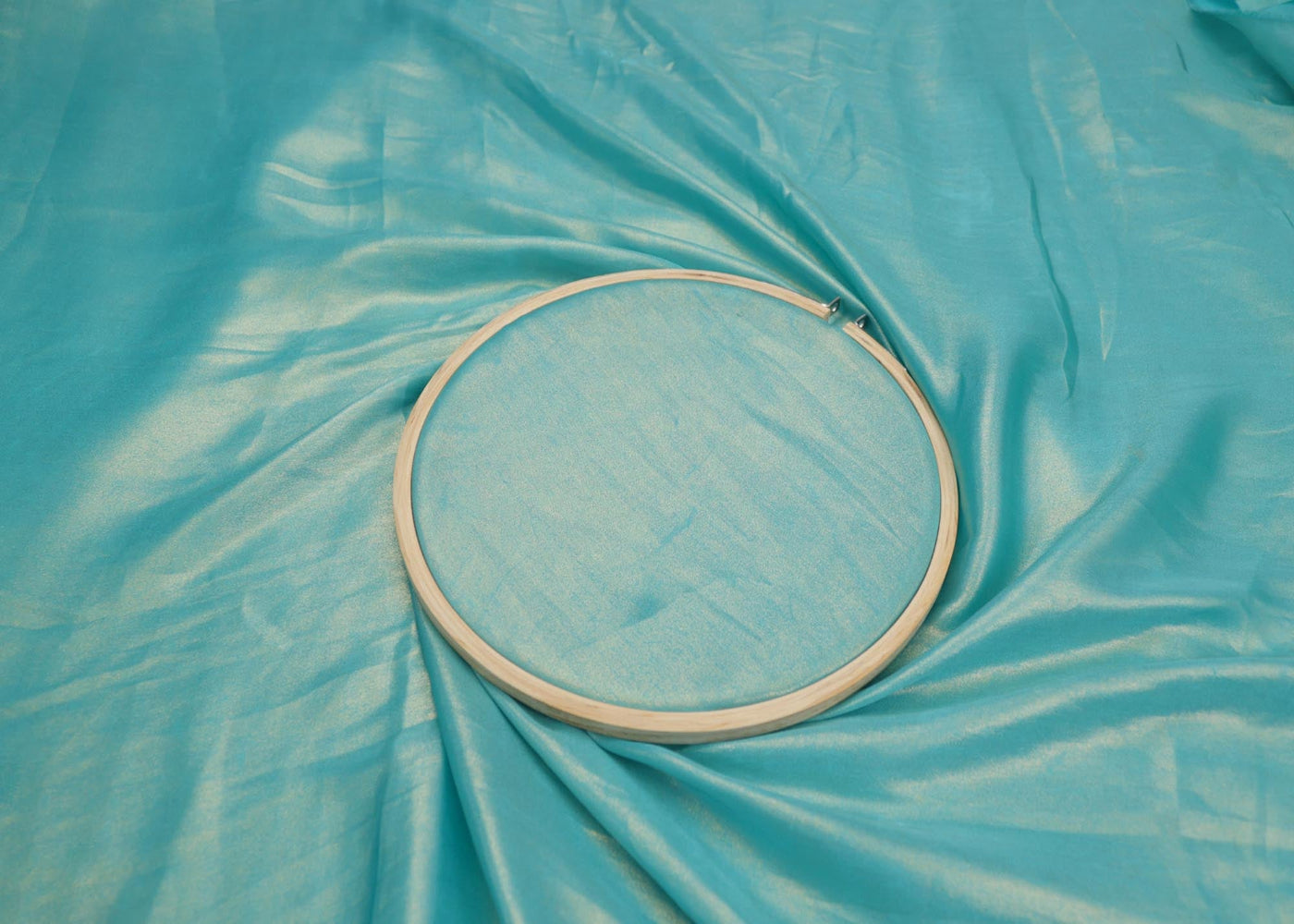 Cyan coloured shimmer georgette - Paras Gallery Fabrics