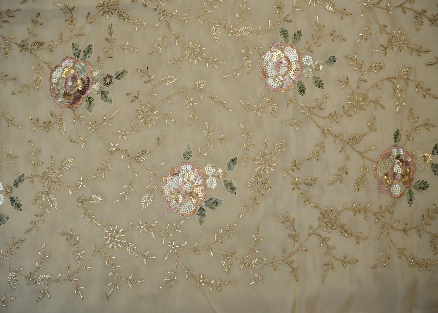 The Noor - Multicolor Tissue Fabric With Zari & Sequins Work | 9501