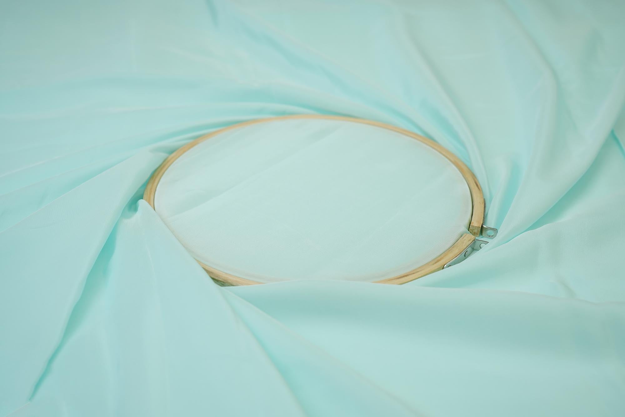 Cyan crepe fabric