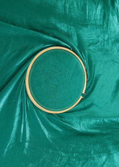 Rama Green Coloured Diamond Tissue Fabric 9651(14)