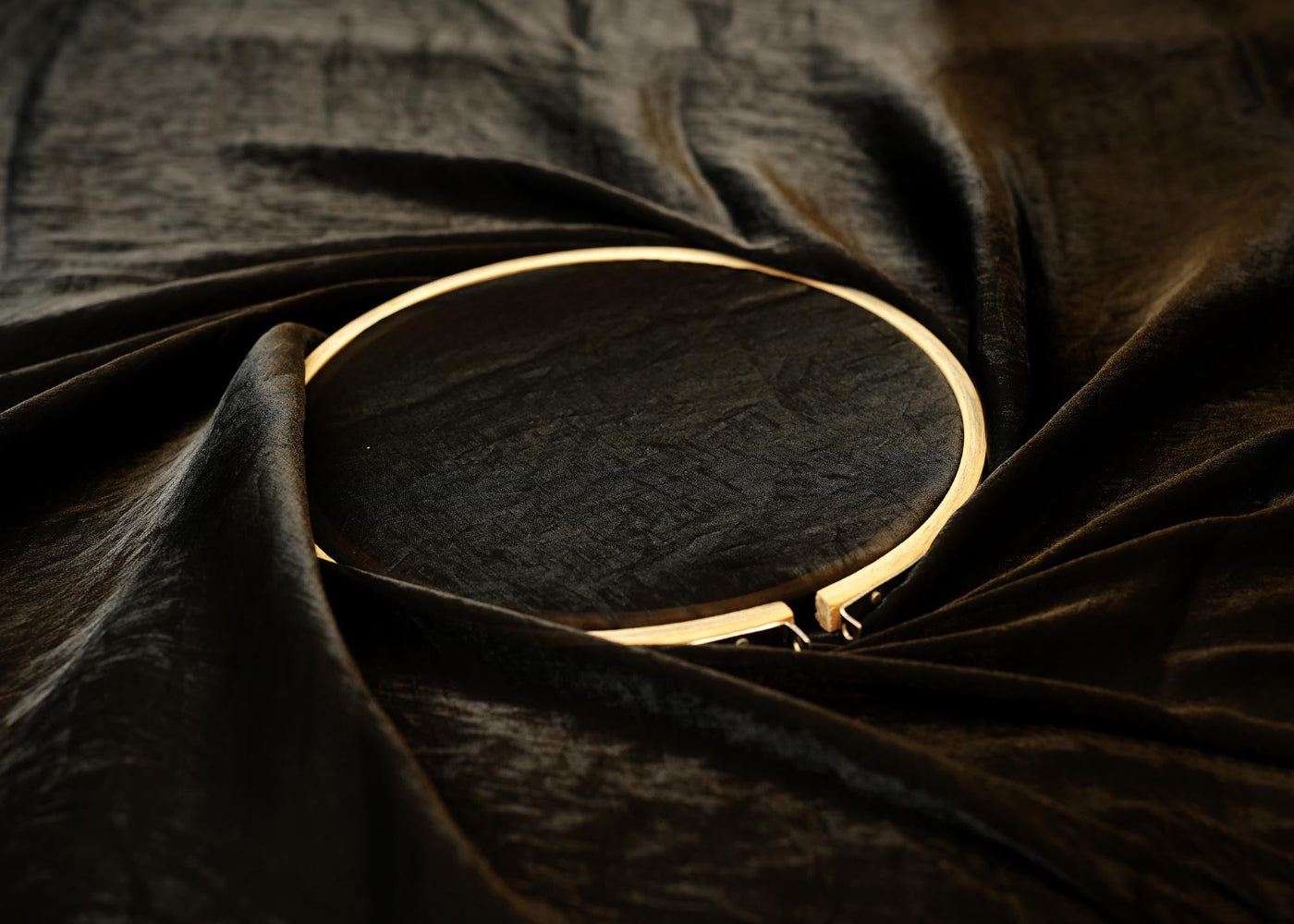 Jet black coloured diamond tissue fabric