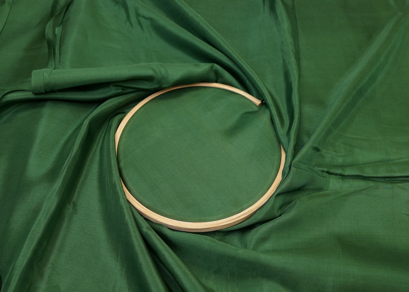 Dark Green coloured upada silk fabric - Paras Gallery Fabrics