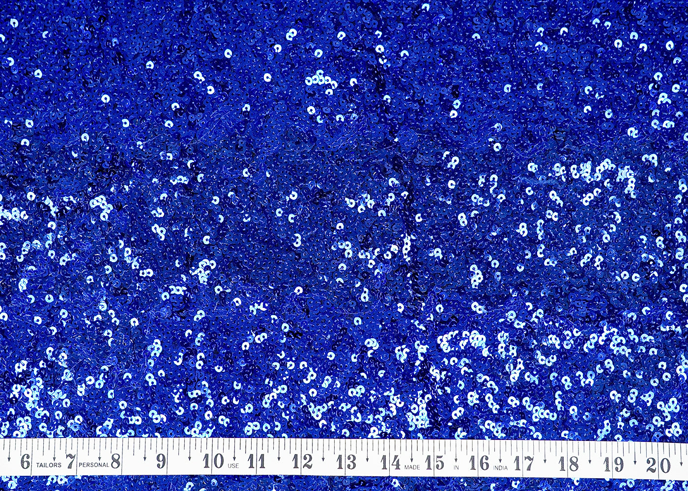 Navy Blue Net Fabric With Allover Sequins Work 9863