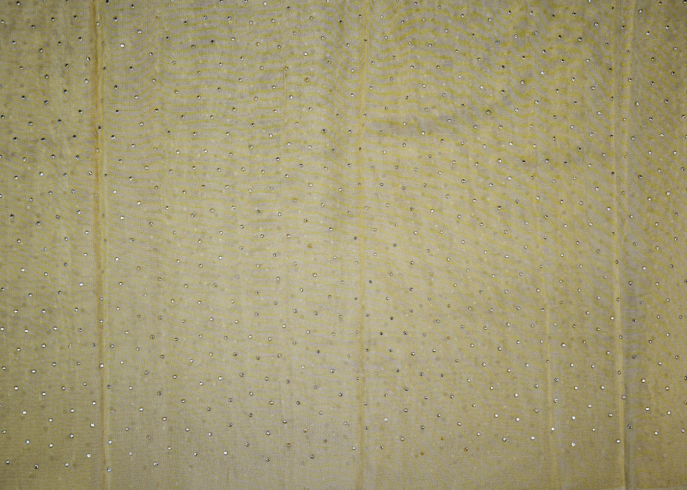 Golden Embroidered Tissue with Silver Dew Drop Accents