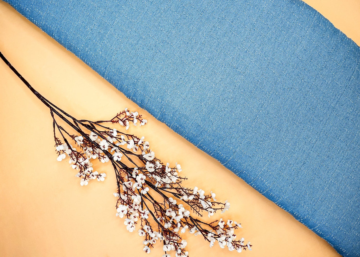 Sky Blue Denim with Stylish Abstract Dobby Detailing