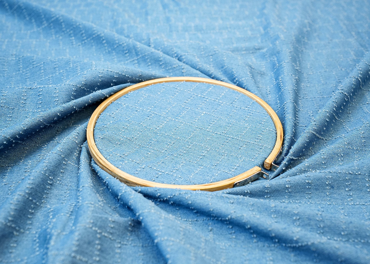 Sky Blue Denim with Stylish Abstract Dobby Detailing