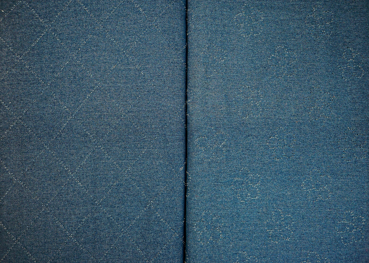 Blue Denim with Stylish Floral Dobby Detailing